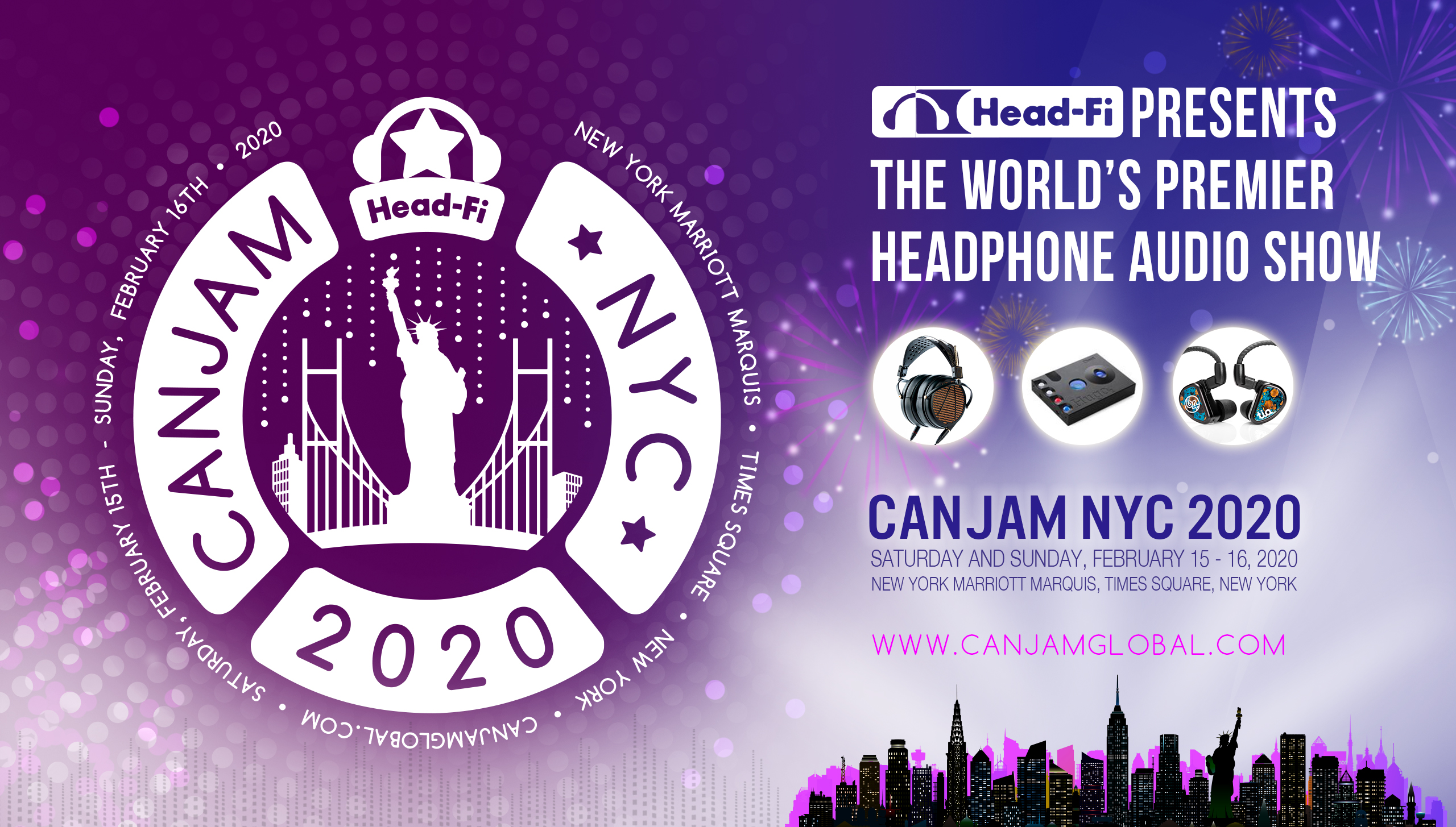 Head-Fi presenta el show de audio de auriculares del mundo: CanJam NYC 2020 / en el corazón del icónico Times Square en el New York Marriott Marquis / sábado 15 de febrero de 10 a. m. a 6 p. m. y domingo 16 de febrero de 10 a. m. a 5 p. m.